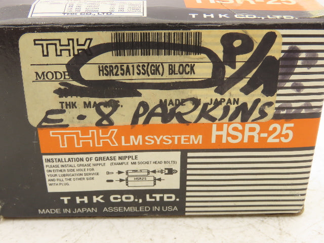 THK HSR25A1SS(GK) LM System 25mm Linear Guide Ball Carriage Bearing Block HSR-25