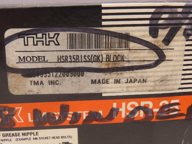THK HSR35B1SS(GK) LM System 35mm Linear Guide Ball Carriage Bearing Block HSR-35