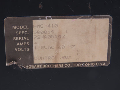 Hobart HMC-410 Welder Controller Auto/Semi Auto Spec 500019 115 VAC 4A 60Hz