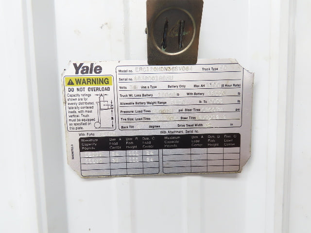 General Electric 375015 Yale Forklift Motor 36/48VDC Off ERC120HDN36SV084