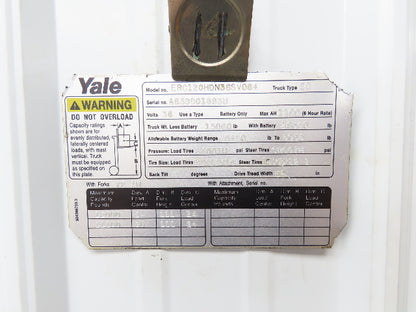 Yale 8500811 Forklift Mast 2 Stage 2 Lever 111" Lift 12000lb Class 4 Off ERC120