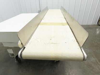 17"x 82"L Slider Bed Conveyor 15"Belt w/Stainless Sides 90VDC Belt Drive 85 FPM