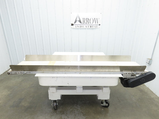 17"x 82"L Slider Bed Conveyor 15"Belt w/Stainless Sides 90VDC Belt Drive 85 FPM