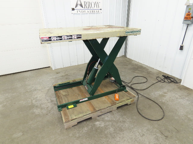 Southworth LS2-36 Hydraulic Scissor Lift Table 2000Lb 36" Lift 51"x36" Top 120V
