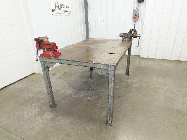 3/8" Top Steel Fabrication Welding Layout Table Work Bench 67"x43" Wilton Vises