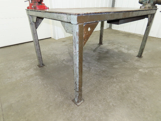 3/8" Top Steel Fabrication Welding Layout Table Work Bench 67"x43" Wilton Vises