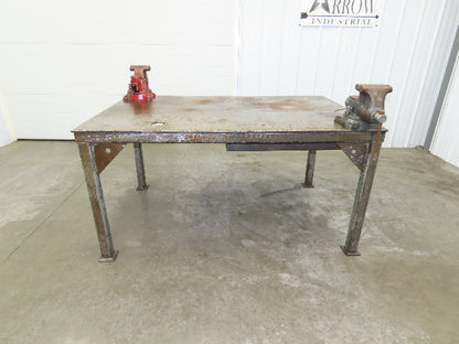3/8" Top Steel Fabrication Welding Layout Table Work Bench 67"x43" Wilton Vises