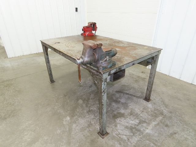 3/8" Top Steel Fabrication Welding Layout Table Work Bench 67"x43" Wilton Vises