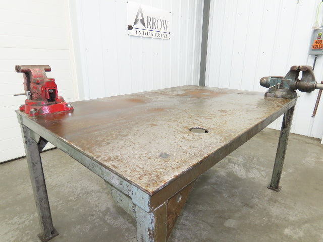 3/8" Top Steel Fabrication Welding Layout Table Work Bench 67"x43" Wilton Vises