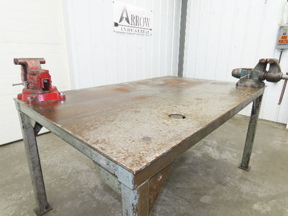 3/8" Top Steel Fabrication Welding Layout Table Work Bench 67"x43" Wilton Vises