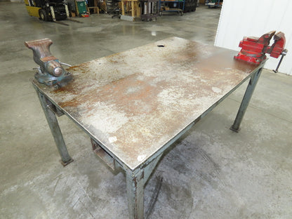 3/8" Top Steel Fabrication Welding Layout Table Work Bench 67"x43" Wilton Vises