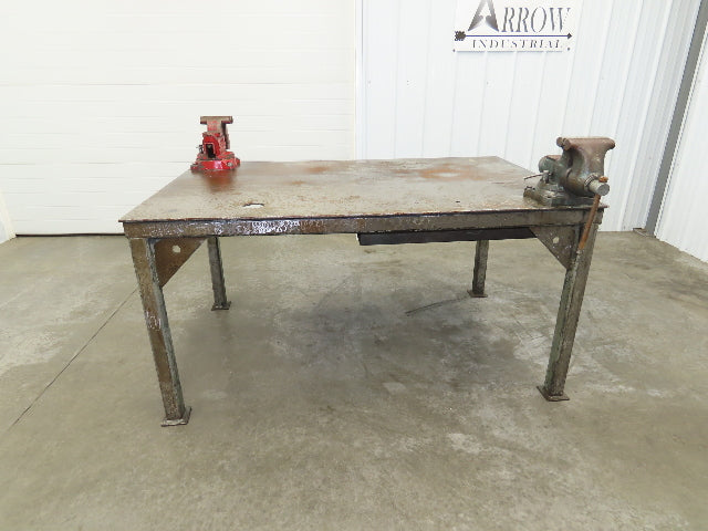 3/8" Top Steel Fabrication Welding Layout Table Work Bench 67"x43" Wilton Vises