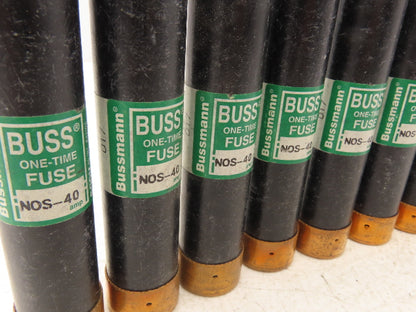Buss NOS-40 One-Time Fuse 40A 600Vac Class K5 Lot of 10