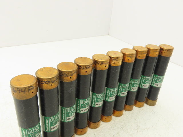 Buss NOS-40 One-Time Fuse 40A 600Vac Class K5 Lot of 10
