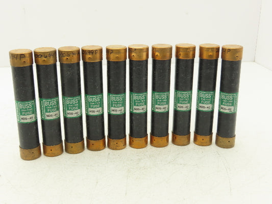 Buss NOS-40 One-Time Fuse 40A 600Vac Class K5 Lot of 10
