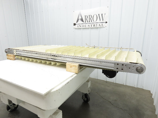 26"x 75"L Cleated Belt Conveyor 375 FPM High Speed Belt Drive .5Hp 230/460V 3PH