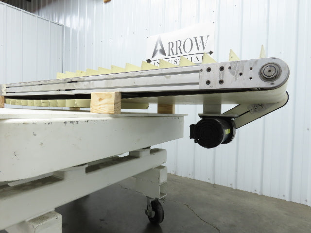 26"x 75"L Cleated Belt Conveyor 375 FPM High Speed Belt Drive .5Hp 230/460V 3PH