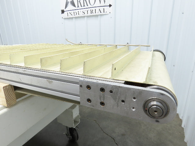 26"x 75"L Cleated Belt Conveyor 375 FPM High Speed Belt Drive .5Hp 230/460V 3PH
