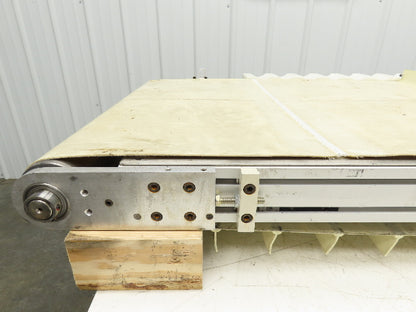 26"x 75"L Cleated Belt Conveyor 375 FPM High Speed Belt Drive .5Hp 230/460V 3PH