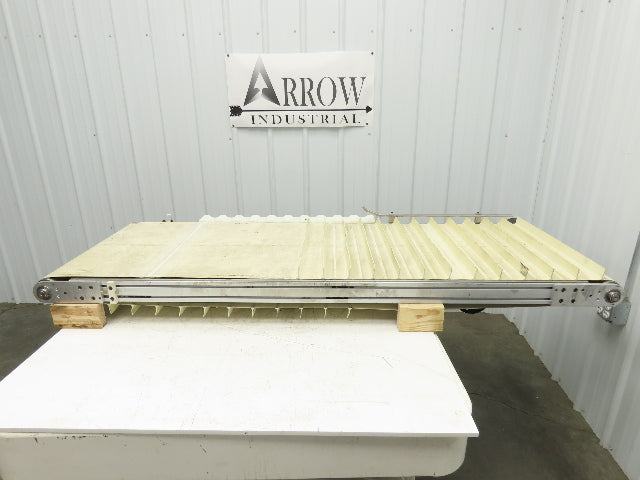 26"x 75"L Cleated Belt Conveyor 375 FPM High Speed Belt Drive .5Hp 230/460V 3PH