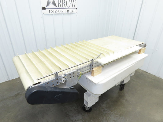 26"x 75"L Cleated Belt Conveyor 375 FPM High Speed Belt Drive .5Hp 230/460V 3PH