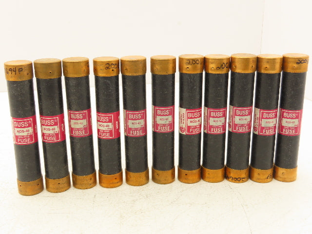 Buss NOS-40 One-Time Fuse 40A 600Vac Class K5 Lot of 11