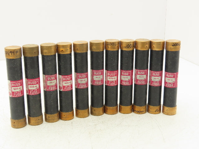 Buss NOS-40 One-Time Fuse 40A 600Vac Class K5 Lot of 11