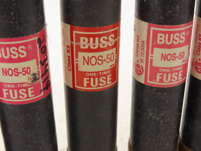 Buss NOS-50 One-Time Fuse 50A 600Vac Class K5 Lot of 9