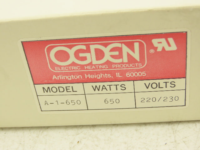 Ogden A-1-650 Ceramic Infrared Radiant Heater 650W 220/230V Lot of 5