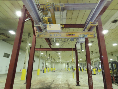 Brehob 2 Ton Free Standing Bridge Crane 10' Span 38' 4" Runway 11' 6"HUB