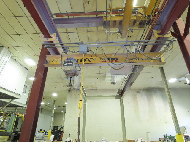 Brehob 2 Ton Free Standing Bridge Crane 10' Span 38' 4" Runway 11' 6"HUB