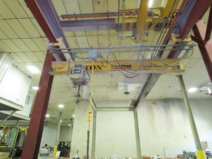 Brehob 2 Ton Free Standing Bridge Crane 10' Span 38' 4" Runway 11' 6"HUB