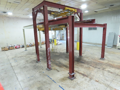 Brehob 2 Ton Free Standing Bridge Crane 10' Span 38' 4" Runway 11' 6"HUB