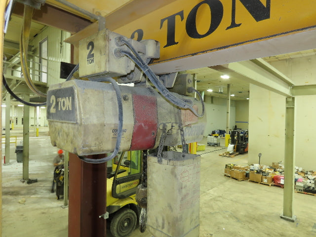 Brehob 2 Ton Free Standing Bridge Crane 10' Span 38' 4" Runway 11' 6"HUB