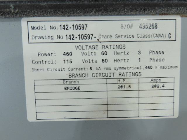 Brehob 2 Ton Free Standing Bridge Crane 10' Span 38' 4" Runway 11' 6"HUB