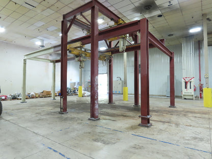 Brehob 2 Ton Free Standing Bridge Crane 10' Span 38' 4" Runway 11' 6"HUB
