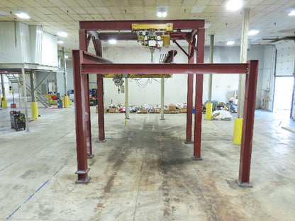 Brehob 2 Ton Free Standing Bridge Crane 10' Span 38' 4" Runway 11' 6"HUB