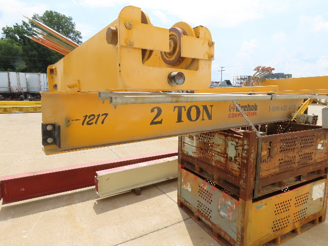 Brehob 2 Ton Free Standing Bridge Crane 10' Span 38' 4" Runway 11' 6"HUB
