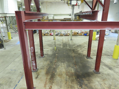 Brehob 2 Ton Free Standing Bridge Crane 10' Span 38' 4" Runway 11' 6"HUB