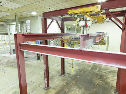 Brehob 2 Ton Free Standing Bridge Crane 10' Span 38' 4" Runway 11' 6"HUB