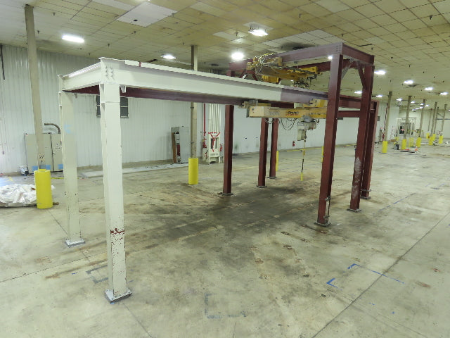 Brehob 2 Ton Free Standing Bridge Crane 10' Span 38' 4" Runway 11' 6"HUB