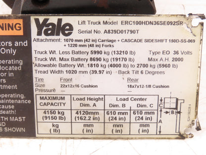 Yale 5BPA48PBF3A Forklift Hydraulic Power Steering Pump & Motor Off ERC100HDN