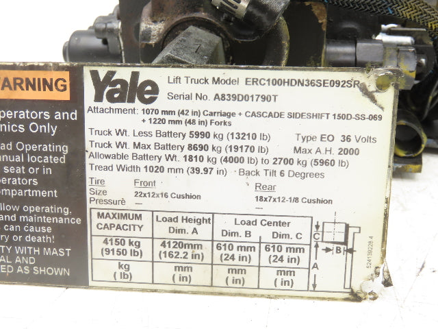 Yale Hydraulic 3-Spool 3 Lever Forklift Mast Control Valve Assembly Off ERC120HD