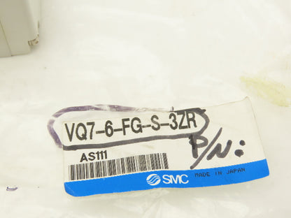 SMC VQ7-6-FG-S-3ZR Pneumatic Air Solenoid Valve Size 1 ISO 4/5 Port 0.15-1.0MPa