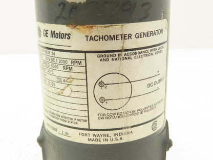 GE Motors 5PY59JY 24 Foot Mount DC Tachometer Generator 50V/1000RPM 5000RPM Max