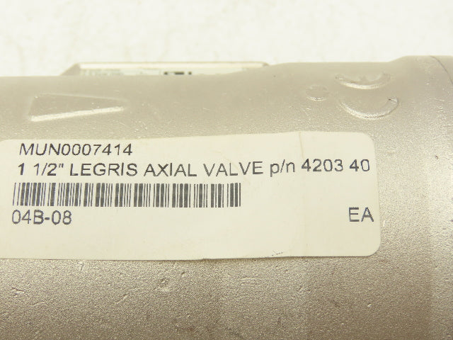 Legris 4203 40 Air-Actuated Axial Valve 1-1/2" NPT End Connections NC 10 Bar