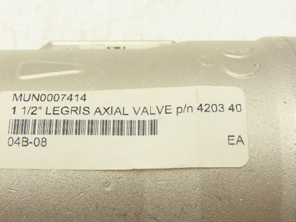 Legris 4203 40 Air-Actuated Axial Valve 1-1/2" NPT End Connections NC 10 Bar