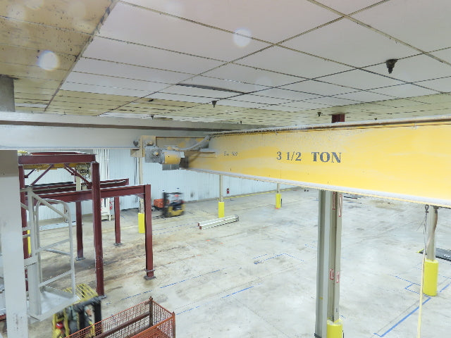 Brehob 3.5 Ton Free Standing Bridge Crane 16' Span 26' 5" Runway 19' 2" HUB