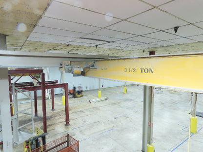 Brehob 3.5 Ton Free Standing Bridge Crane 16' Span 26' 5" Runway 19' 2" HUB
