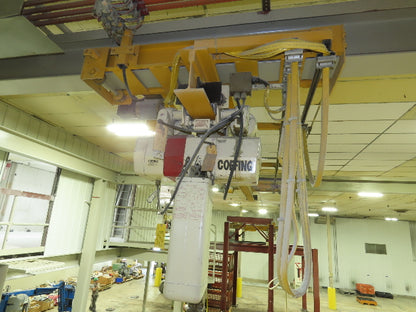 Brehob 3.5 Ton Free Standing Bridge Crane 16' Span 26' 5" Runway 19' 2" HUB